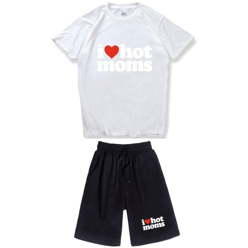 Mens Womens Cotton Short Sleeve T-Shirt Shorts Set Casual Outfit Lightweight Sporty Streetwear