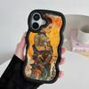 Retro Tattoo Girl Mobile Phone Case for iPhone 17 16 15 14 13 12 11 Air Pro Max Plus Wavy Edge TPU Colorful Cover Pretty Luxury