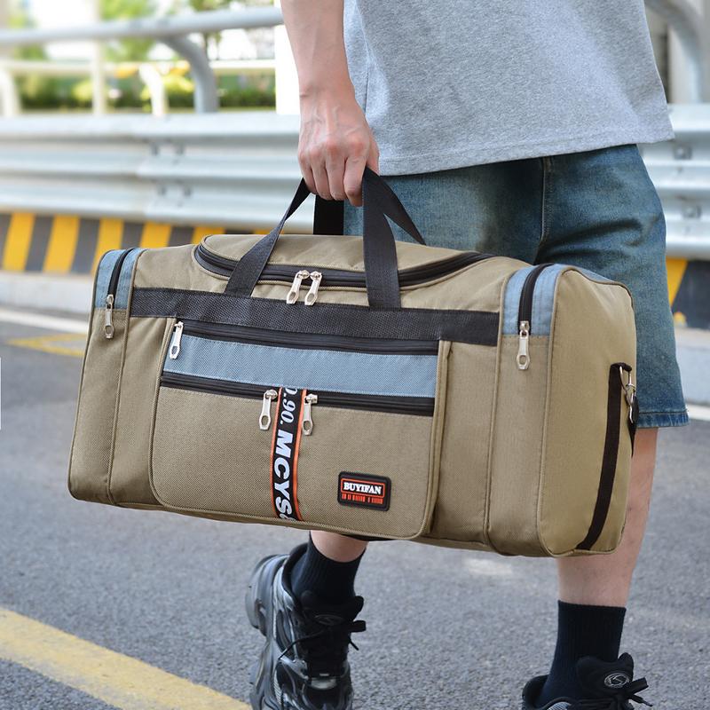 Large Capacity Foldable Hand-held Bag Portable Travel Bag Oxford Crossbody Bag Waterproof Outdoor Bag Gym Exercise Hand-held Bag