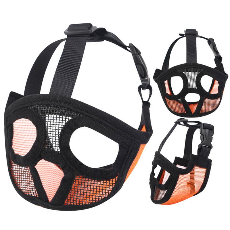 Short Snout Pet Dog Muzzles Adjustable French Bulldog Muzzle Dog Mouth Mask Breathable Muzzle for Anti Stop Barking Supplies