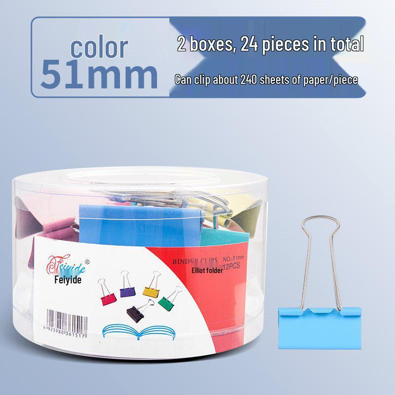 Mixed Pack of Colored Bulldog Clips - Large, Medium, and Small Paper Clips for Documents and Books