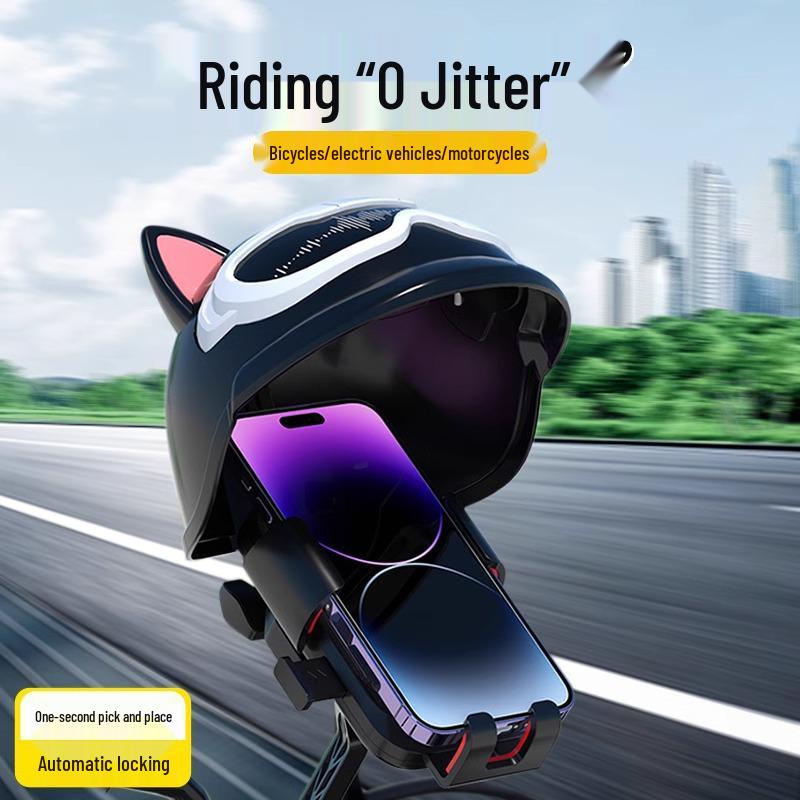 Compact Phone Mount with Sunshade for Motorcycles, Scooters, and Bicycles - Ideal for Delivery Riders and All-Weather Navigation.