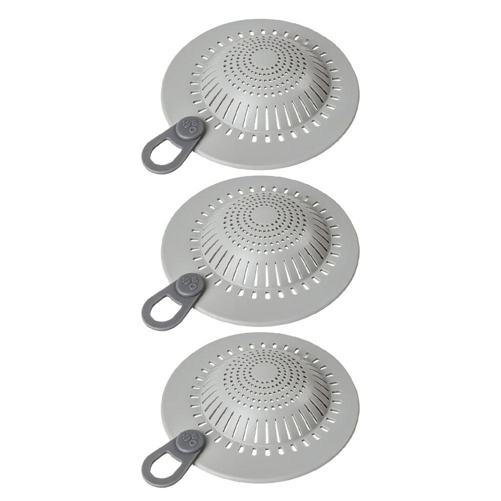 Silicone Shower Drain Strainer Set of 3 with Double Filtration and Anti Slip Features for Bathtub and Shower Use