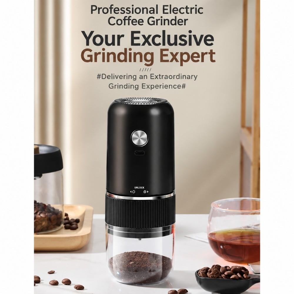 USB Rechargeable Mini Coffee Grinder Cordless Coffee Bean Grinder Household