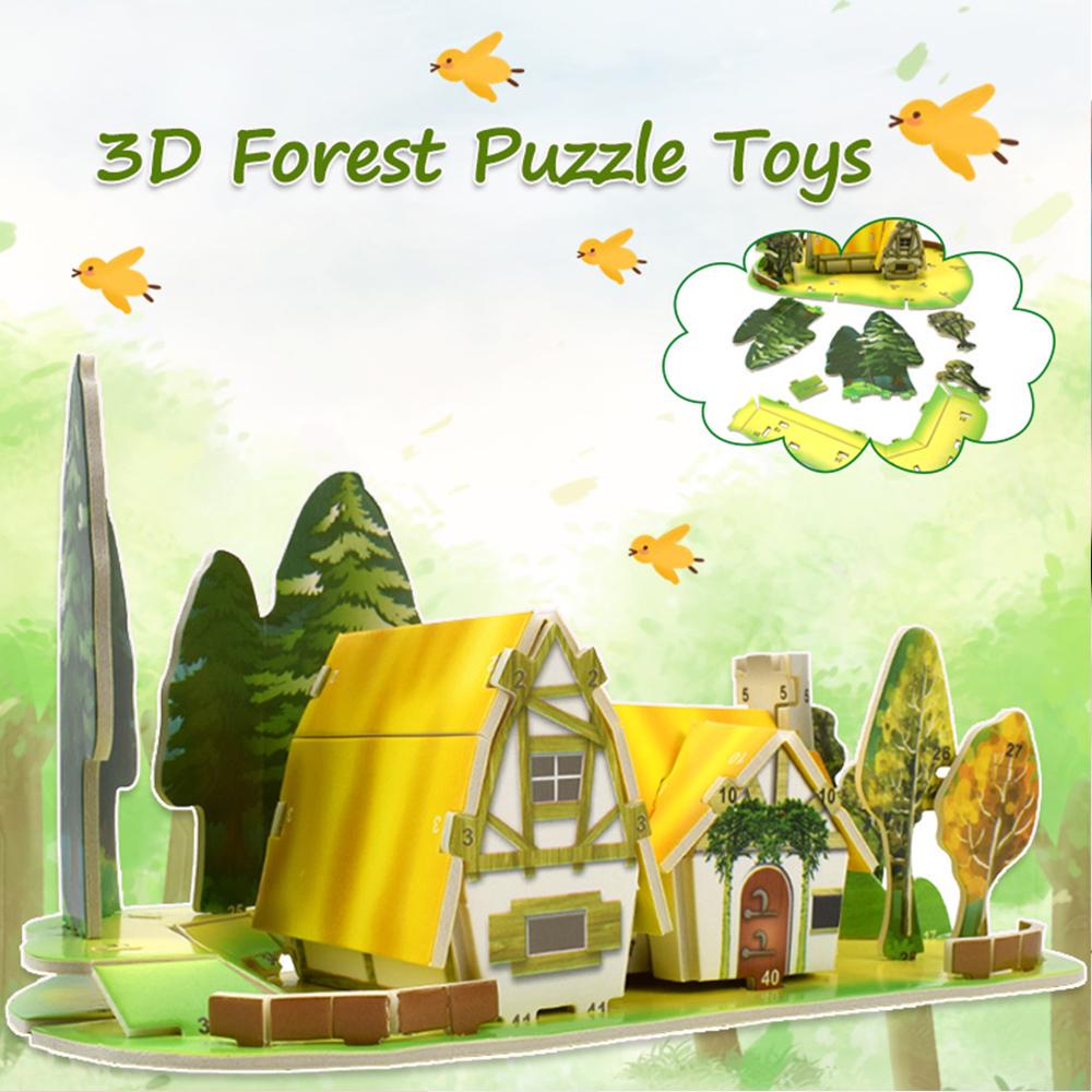 3D DIY Forest Hut Puzzle Jigsaw Toys for Children Tree Castle ...