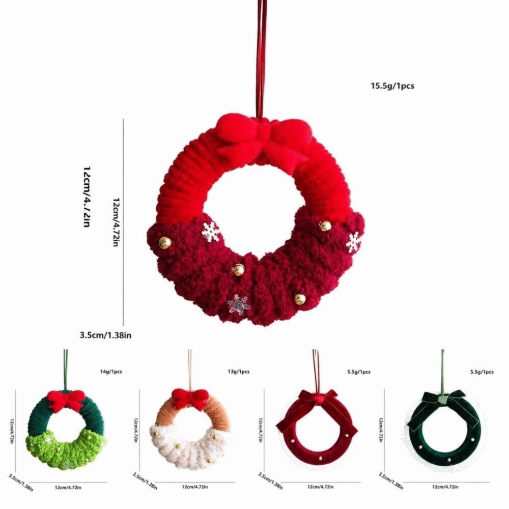 Plush Material Plush Pendant Soft Texture Xmas Wreath Reusable Christmas Ornaments Tree Hanging