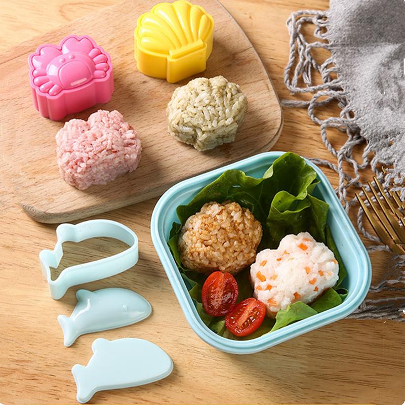 3Pcs Crab Shellfish Fish Onigiri Mold Kit - Home Kitchen Sushi Press Utensils for DIY Bento Convenient Japanese Food Access