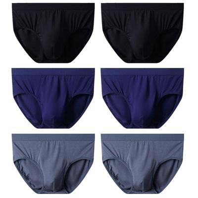 6 Pieces Men's Panties Comfortable Underwear Boxers Briefs White Bottom Modal Underpants Man Clothes Undershorts