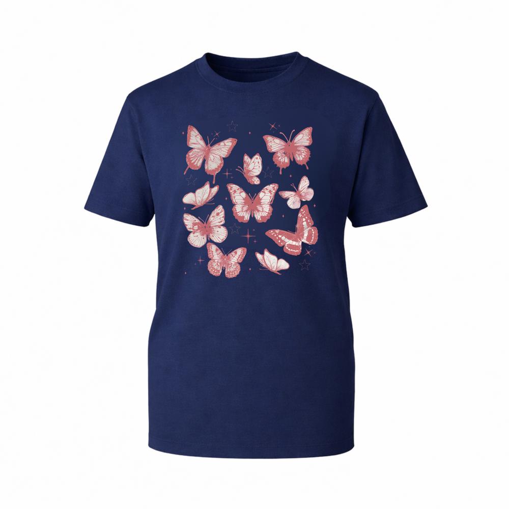 Fairycore Pink Butterfly Graphic TShirt Cute Summer Unisex 100 Cotton Gift Tee S