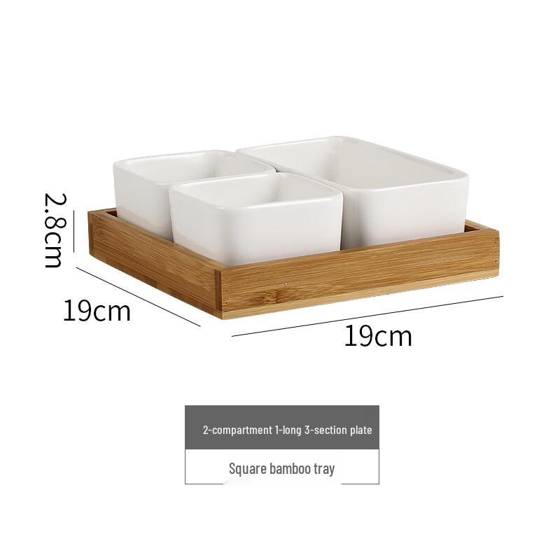 ZISIZ Ceramic Divided Snack Platter Set