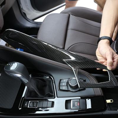 For BMW X1 F48 X2 F47 2016- ABS Carbon Fiber Car Console Gear Shift Multimedia Panel Frame Cover Trim Car Accessories (LHD)