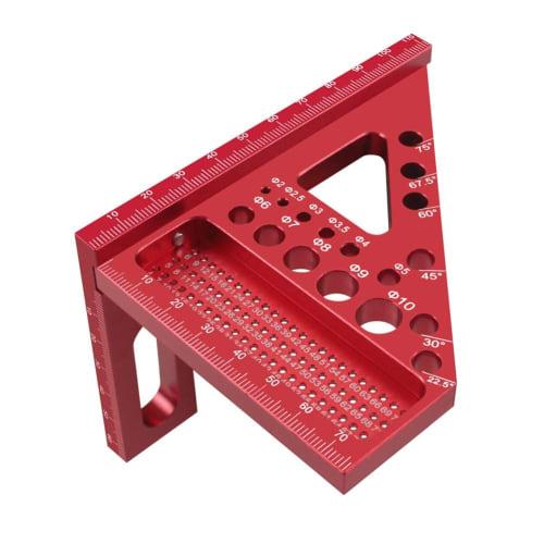 Lzcxszzm Woodworking Square Protractor, Woodworking Square with Dowel Pins, Aluminum Alloy Miter Set Square, Angler's Scriber A