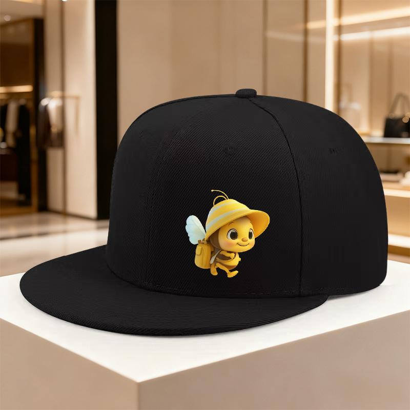 Adjustable Hip Hop Hat Fashionable Unisex Sun Hat with Cute Print чёрный