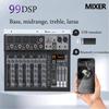 12V 99DSP Audio System Bluetooth 5.0 USB Input Mixer Power Supply Outdoor Home KTV 4/6-channel Mixer