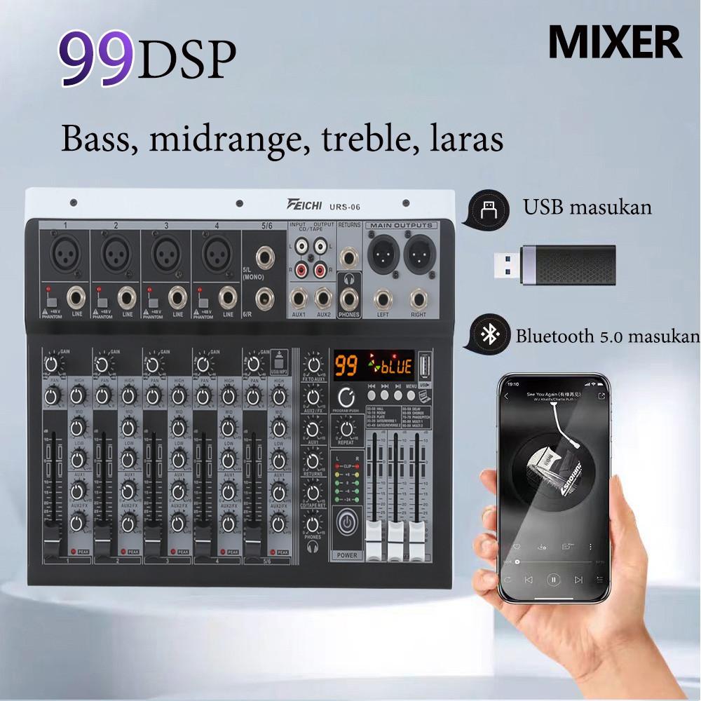 12V 99DSP Audio System Bluetooth 5.0 USB Input Mixer Power Supply Outdoor Home KTV 4/6-channel Mixer
