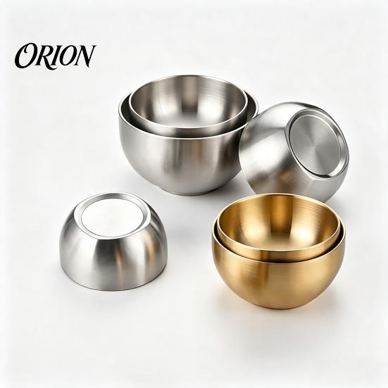 Double Wall Bowl 304 Stainless Steel Bowl, Insulated for Soup, Rice, Rice Noodle, Sauces, Dishwasher Safe Serving Kitchen Meal Prep Soup