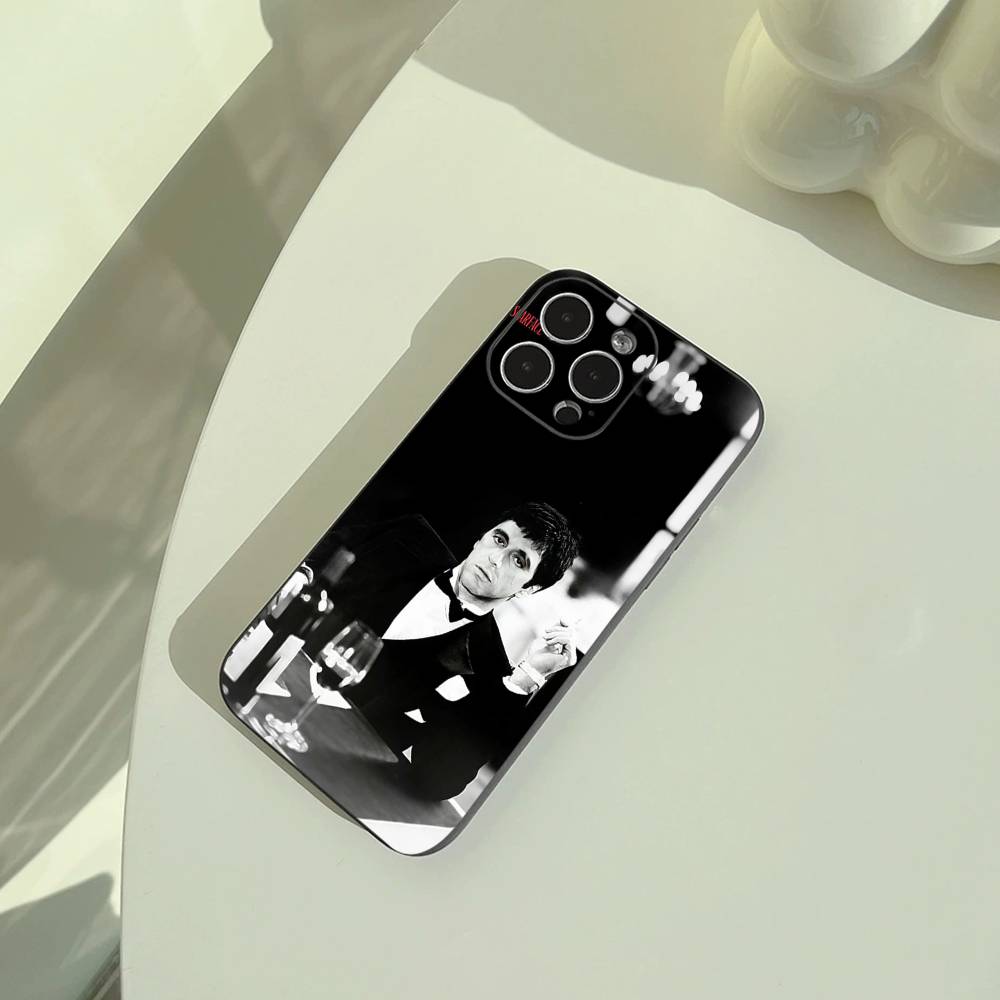 S-Scarface-Fashion Hot Phone Case For iPhone 17,16,15,14,13,12,11 Pro Max,16Plus,XS Soft Black Cover