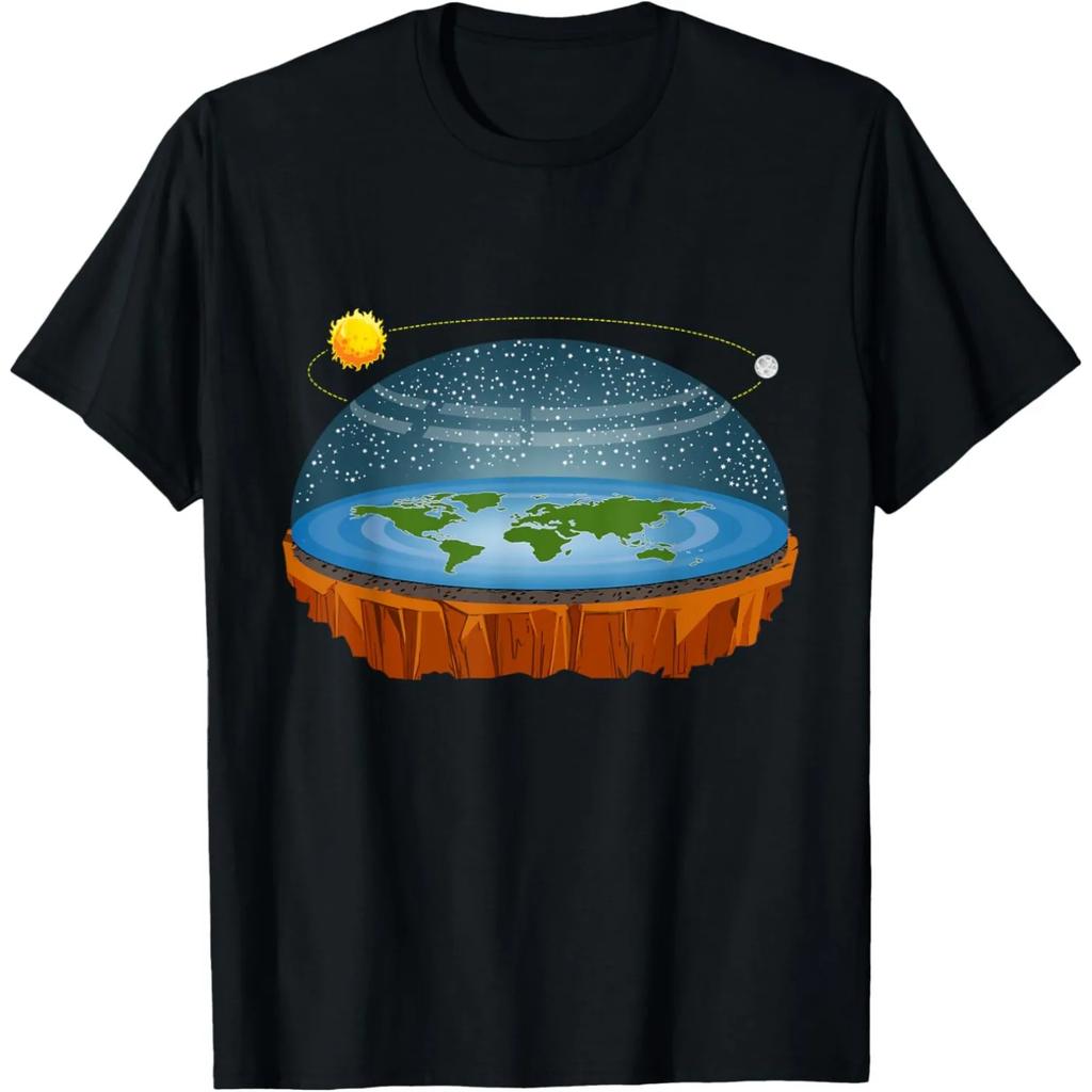Hinterfrage alles Flache Erde Geschenkidee Firmament T-Shirts Baumwolle Humor Streetwear T-Shirt Kurzarm Unisex Lockere Kleidung
