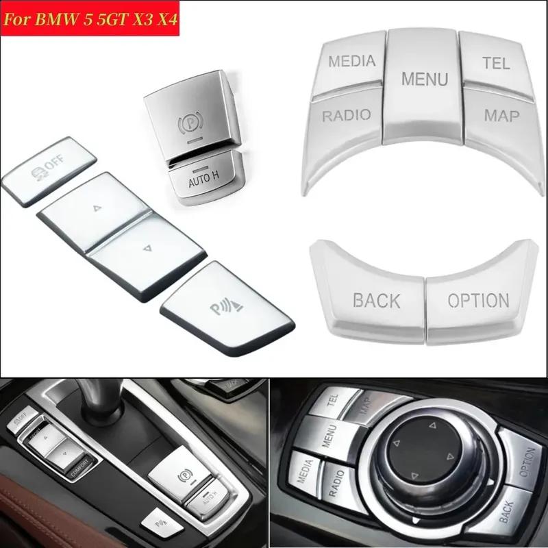 ABS Car Interior Multimedia Control Switch Start Stop Buttons Cover Trim Stickers For Bmw 5 Series F10 5GT F07 X3 F25 X4 F26