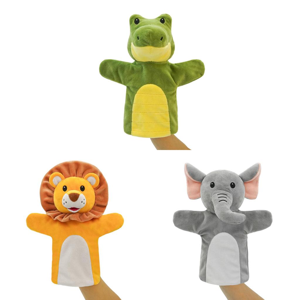 Hand Puppet Toy For Kids With Plush Animal Design Soft Watermelon Microfiber For Educational Play