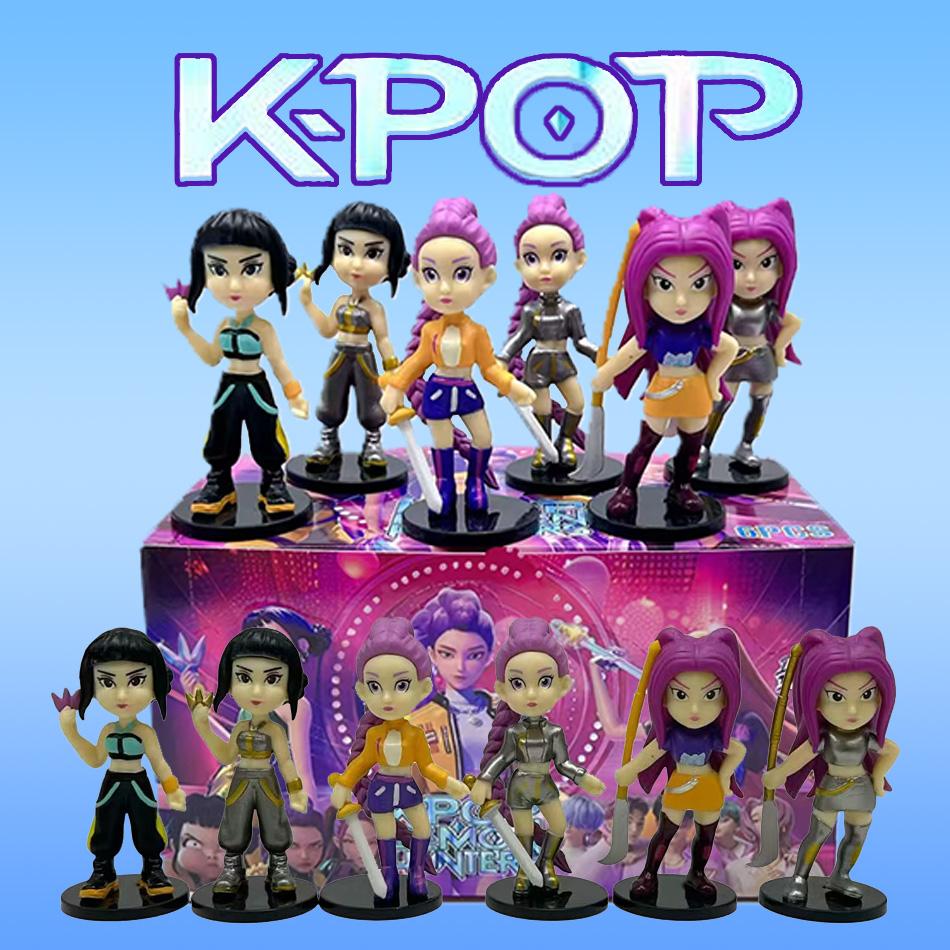 6 Stück/Set Kpop Dämonenjäger Actionfigur Spielzeug Derpys Tiger Rumi Mira Zoey Sussy Figur Puppe für Fans Geschenk