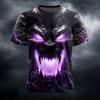 Camiseta Masculina Unissex com Estampas Gráficas de Dragão Manga Curta Camiseta 3D Gola Redonda Moda Designer Básica