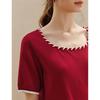 INMAN Ribbed Square Collar Short Sleeve Knit Top