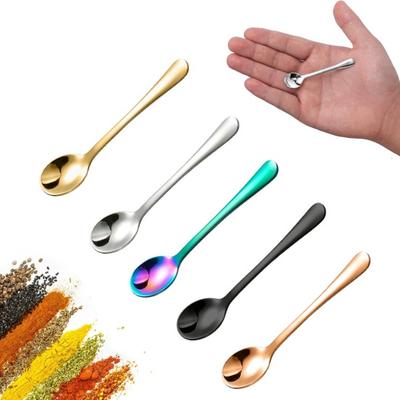 Tiny Spoons Mini Stainless Steel Spoons Food Grade Seasoning Spoon for Powder Spices