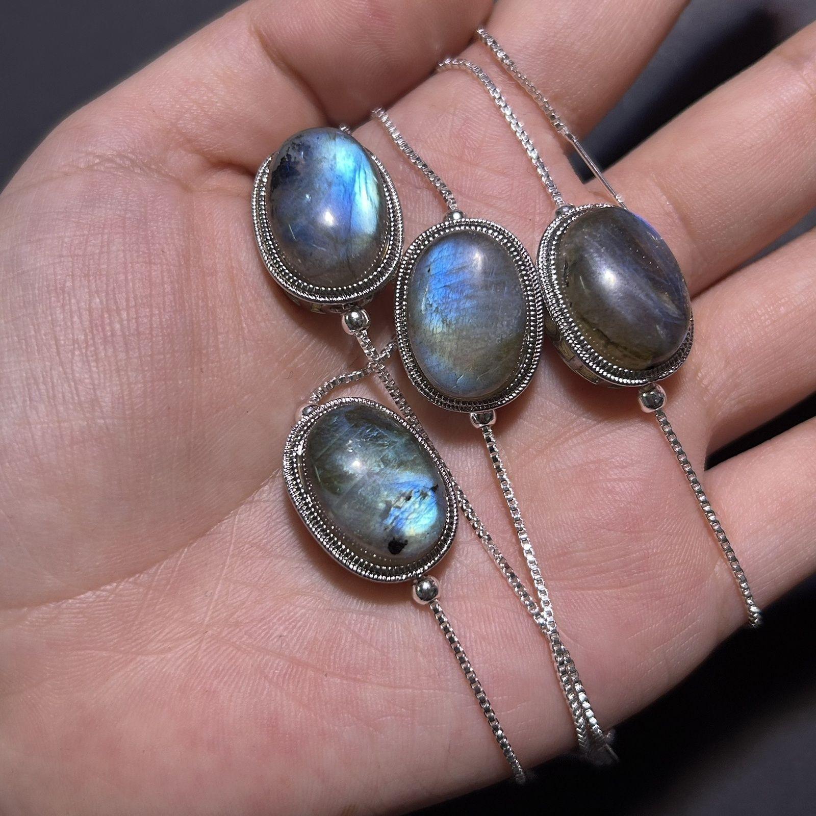 

Винтажный удлиненный браслет из лунного камня, универсальная цепочка, регулируемый, парный, праздничный подарок