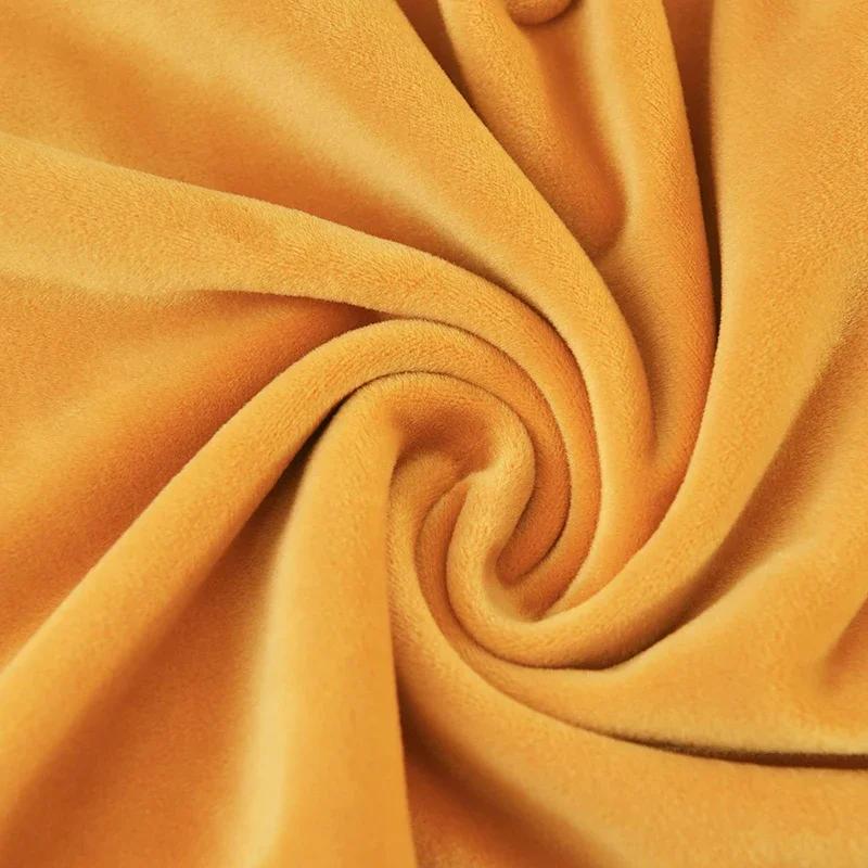 Backless Velvet Dining Chair Cover Elastic Stretch Slipcover For Restaurant Home Kitchen Seat Protector Non Slip