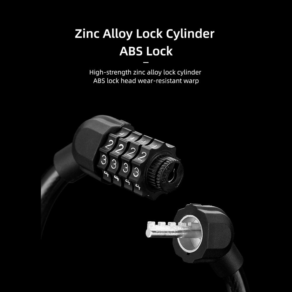 Bicycle Lock Portable Four-digit Combination Ring Lock Light Smart Small Oval Ring Anti-theft Lock