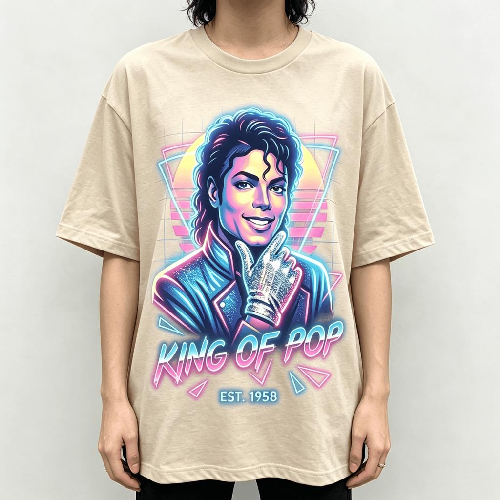 2026 Film Michael Jackson MJ Re del Pop T-Shirt Unisex Cotone Manica Corta Vintage Oversize Y2k Top Neon Vaporwave