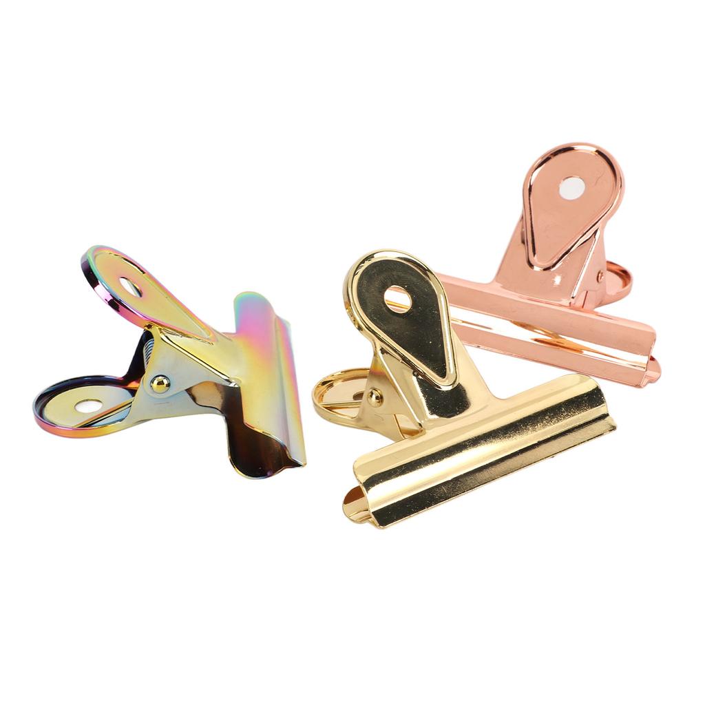 3Pcs Elliot Folders 65mm Assorted Colors File Paper Clips for Office Home School