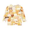 Kids Animal Print Crew Neck Three Quarter Sleeve Casual T Shirt Soft Fabric Comfortable Fit Lightweight Design Suitable for Everyday Wear