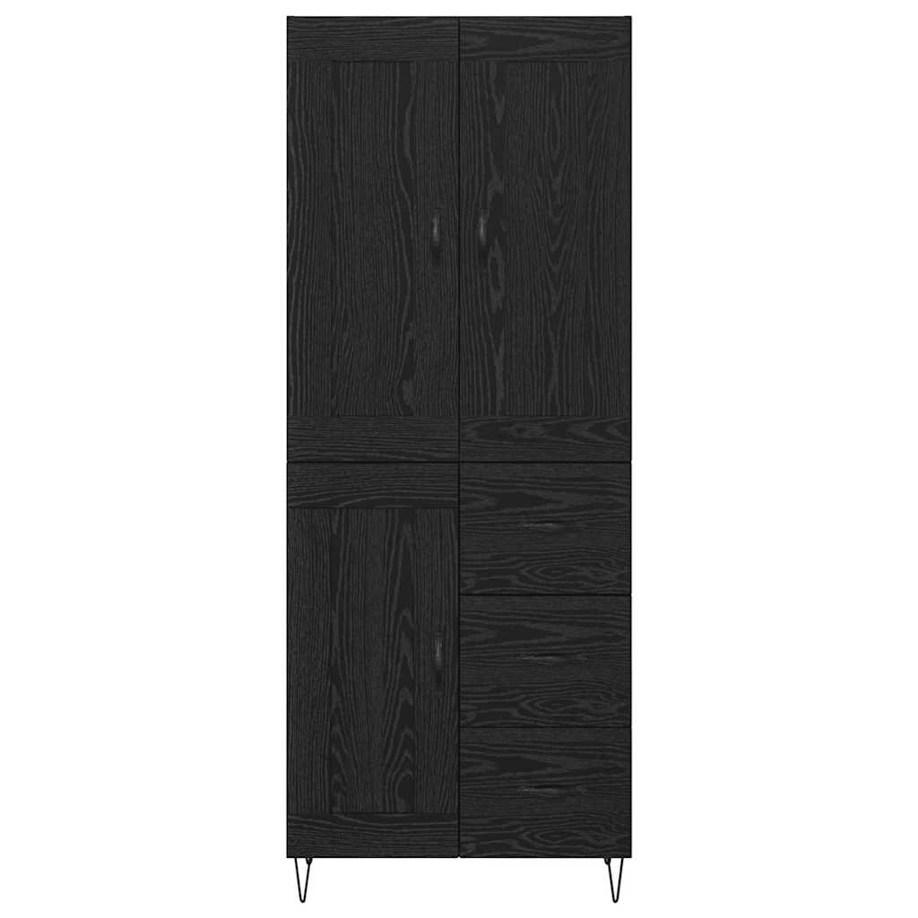 Highboard Black Oak Effect 69.5 x 34 x 180 cm Particleboard