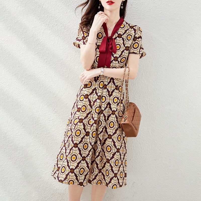 Srcr Vintage Print Chiffon Midi Dress XL