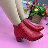 New Large-sized Women's Shoes, Mid-heel, Thick-heel, Pointed-toe Single Shoes