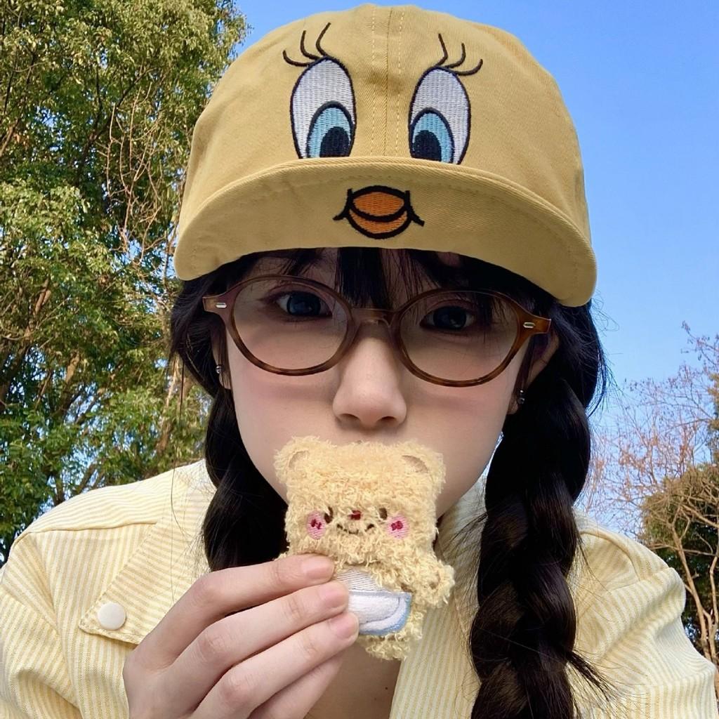 Yellow Tweetybird Duck Sun Hat For Girls Soft Cotton Cap For Spring Outdoor