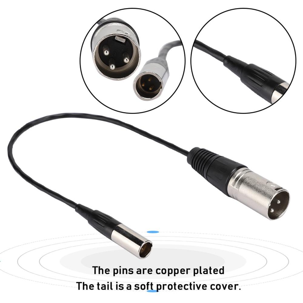 30cm/11.81in Mini XLR 3Pin Male to XLR Male Transfer Cable for Canon Audio Cable Video Recording