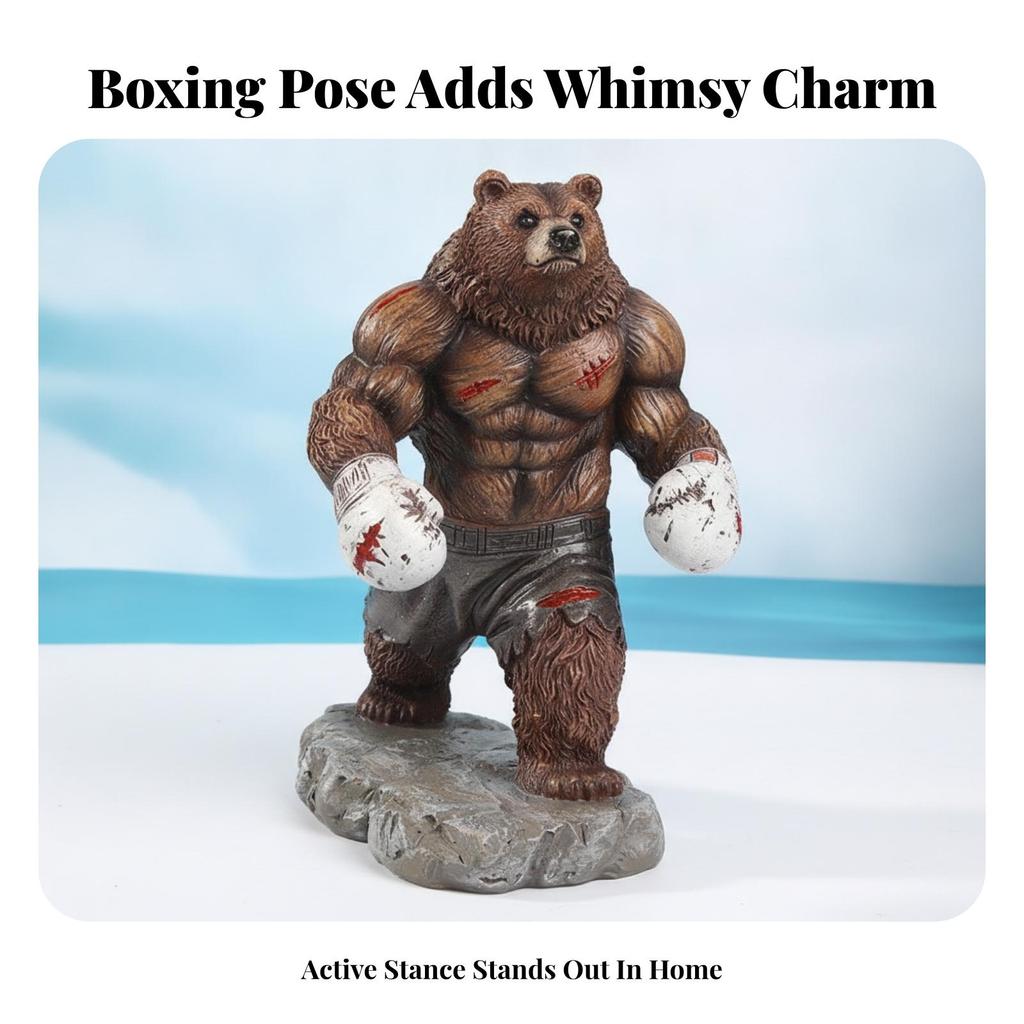 Animal Figurine Sculpted Fighter Compact for Desktop, Bookshelf