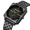 Skmei Square Watch Men Simple Stylish Stainless Steel Wristwatch Gentleman Waterproof Analog Business Casual Male Luxury Gift Black Wach for Men