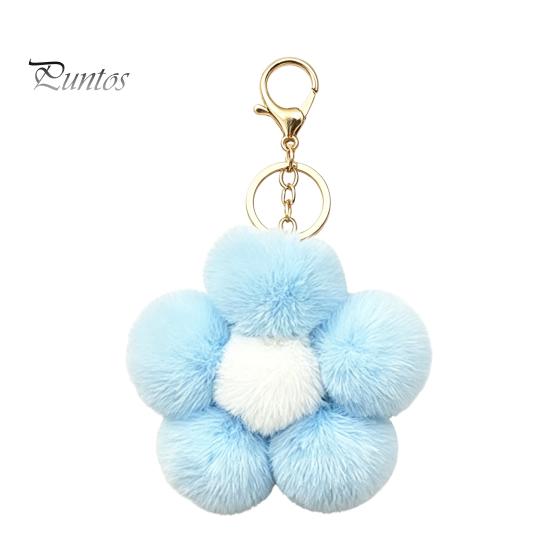 Aesthetic Handbag Pendant Plush Flower Keychain for Handbags, Five-petal Bag Charm, Backpack Hanging Accessory Fluffy Women