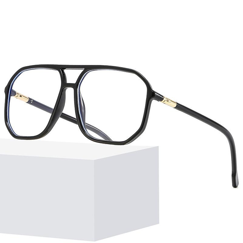 Myopia glasses fashionable retro matching degree anti-blue light radiation plain face large frame double beam thin face small eye frame