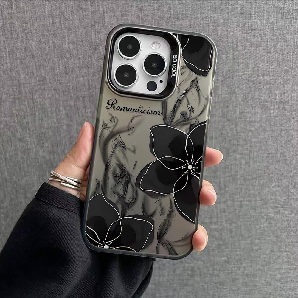 Black Gold Camellia Is Suitable for iPhone17Pro Max Mobile Phone Case Apple 15/14 Niche 14Pro Anti-drop Ins