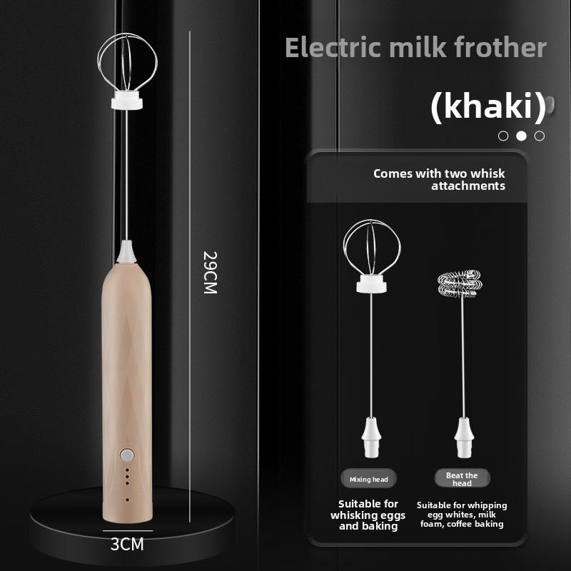 

Electric Egg Beater, Wireless Coffee Milk Frother, Home Cream Baking Milk Beater, Handheld Charging хакі