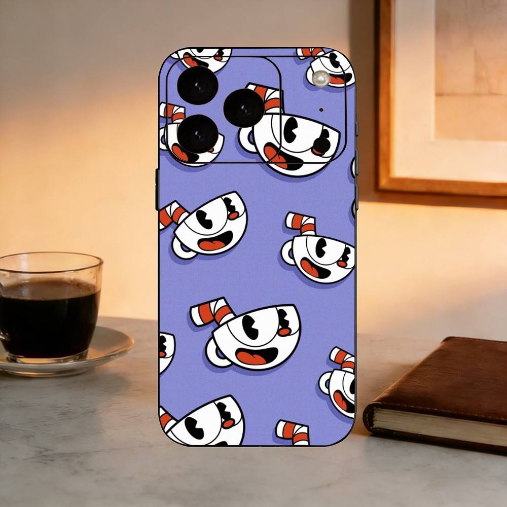 P-Popular C-Cuphead Game Phone Case For iPhone 17,16,15,14,13,12,11 Plus,Pro Max,XS,Soft Silicone Black Cover iPhone16se4