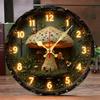 Forest Mushroom Wooden Round Silent Hanging Wall Clock, Suitable For Living Room, Office, Study Room, Bedroom, Home Decoration