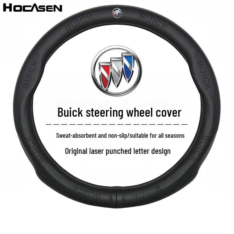 Leather Steering Wheel Cover for Buick: Compatible with Excelle, Regal, Encore, LaCrosse, Verano, GL8