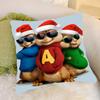 A-Alvin E T-The Chipmunk-s Federa Rimovibile Lavabile Copricuscino – Lino Morbido per Tutte le Stagioni