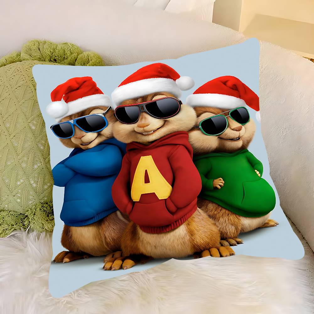 A-Alvin E T-The Chipmunk-s Federa Rimovibile Lavabile Copricuscino – Lino Morbido per Tutte le Stagioni
